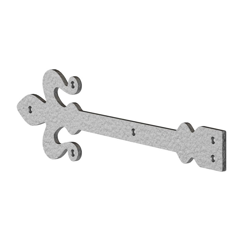 Wrought Iron Dummy Door Hinge Fleur De Lis 16″ Hinges - Image 3