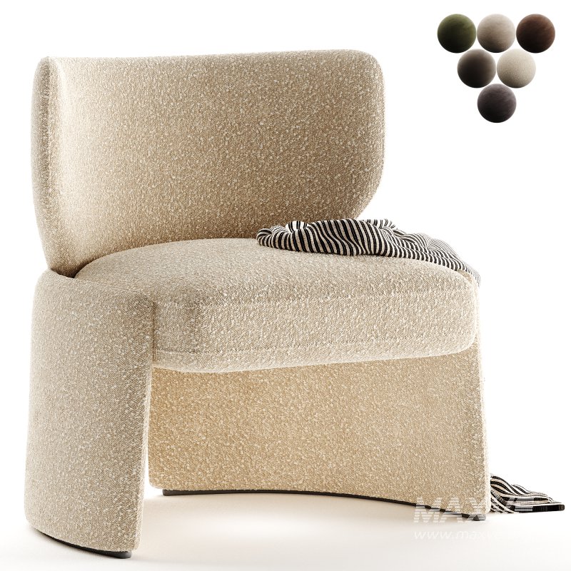 Emilia Gray fabric Lounge Chair - Image 3