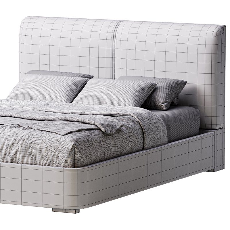 Rectangle Solid Color Storage Panel Bed - Image 15