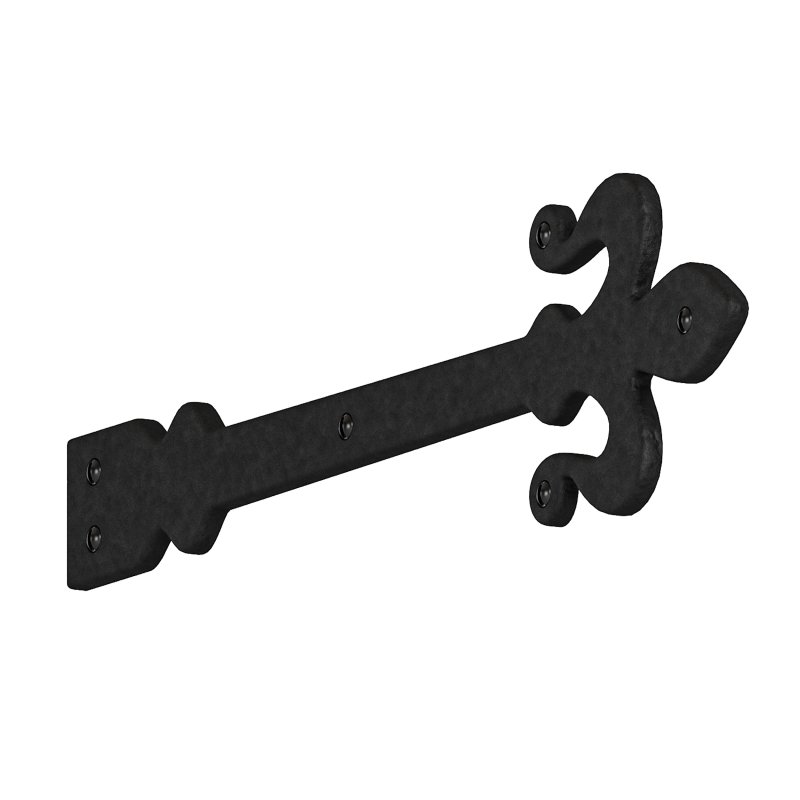 Wrought Iron Dummy Door Hinge Fleur De Lis 16″ Hinges - Image 10