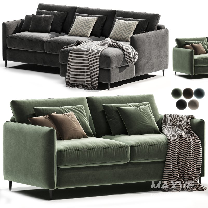 Sofá cama rinconero de algodón lino Loméo - Image 3