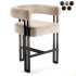 Mekah Upholstered Counter Stool with Metal Frame - Thumbnail 2