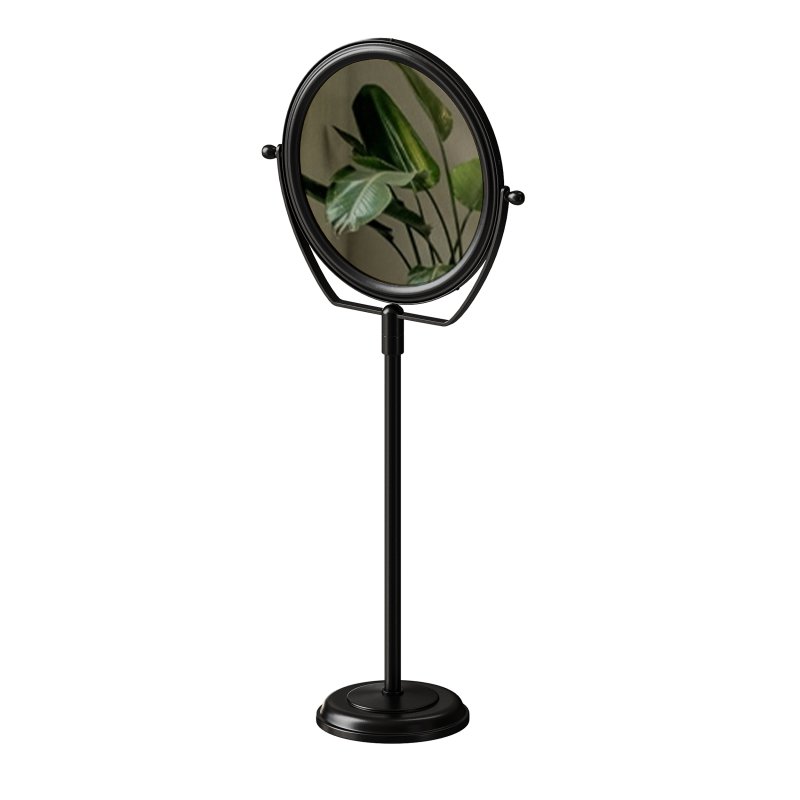 Table Makeup Mirror Chrome Brass Swivel Magnifying Two Sided - Image 8