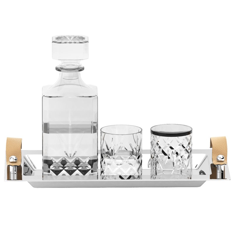 tray set with water carafe and glasses - Image 2