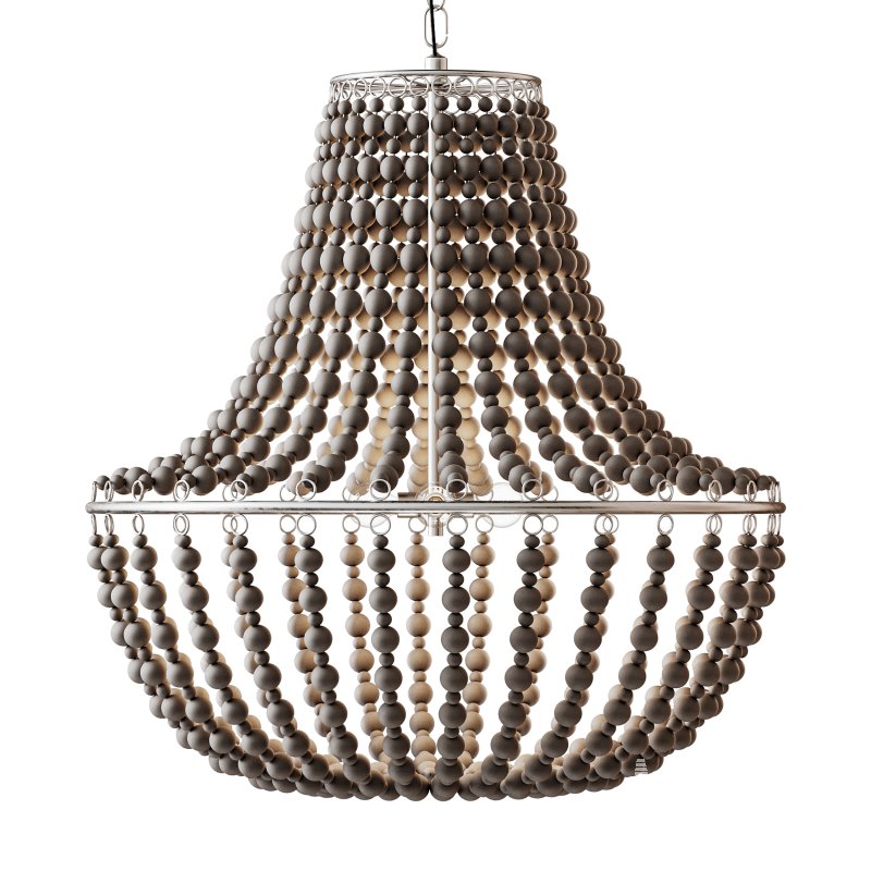 Wood Bead Chandelier - Image 4