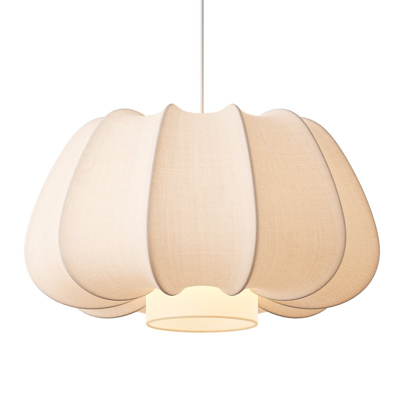 Traditional Japanese Fabric Pendant Light - Image 2