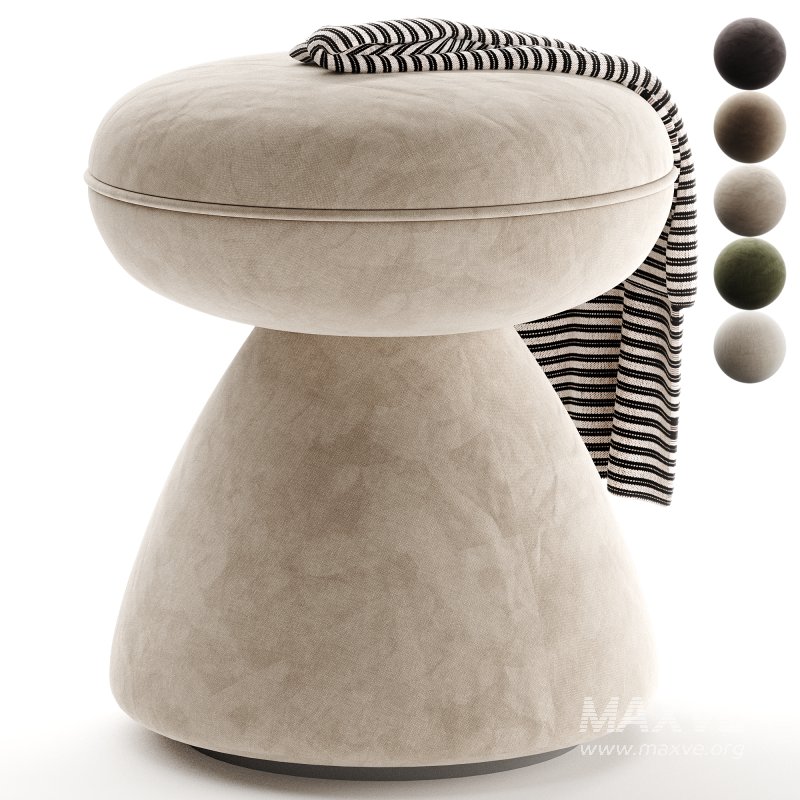 Liang Eimil Cusco Footstool Bennet Taupe Chenille - Image 1