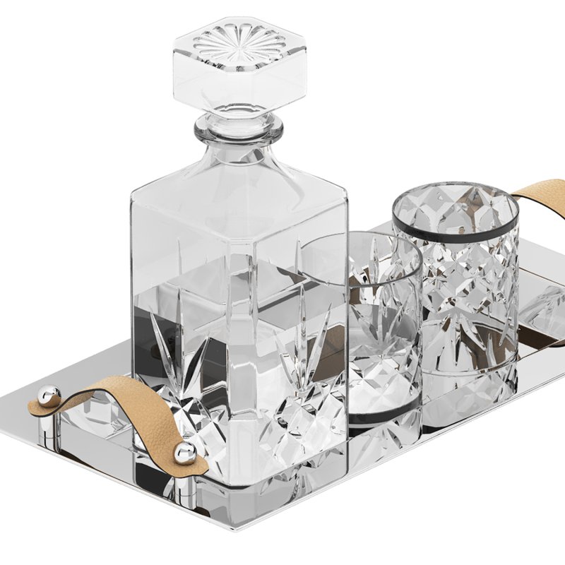 tray set with water carafe and glasses - Image 5