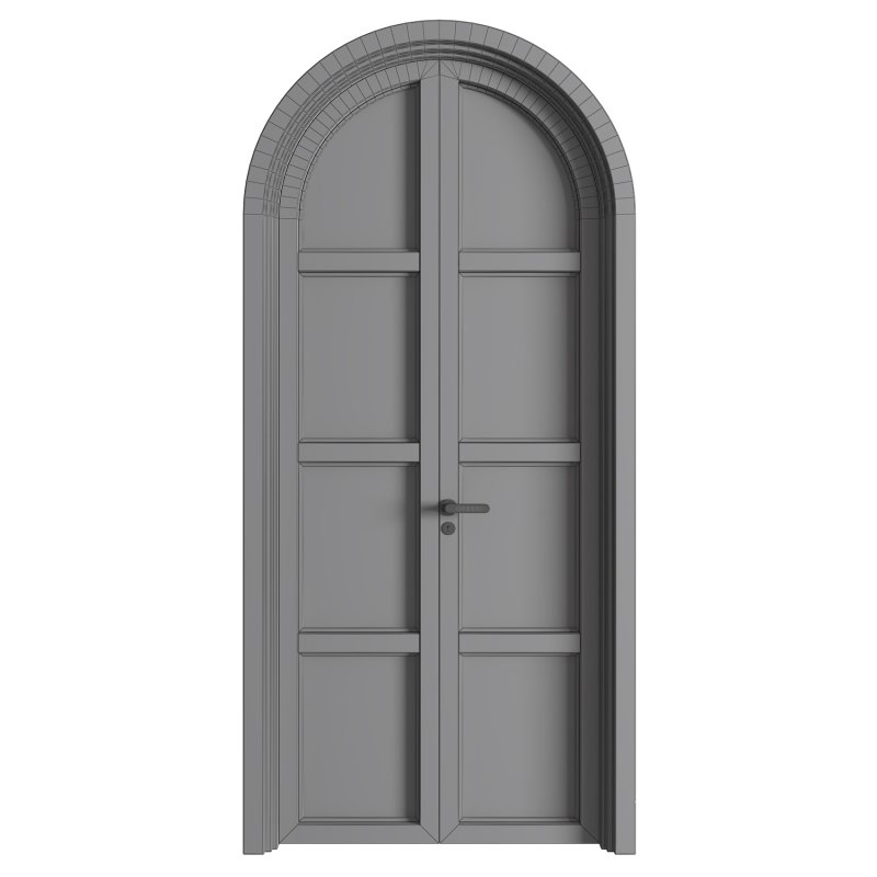 Arched Wooden Glass Door 07 - Image 4