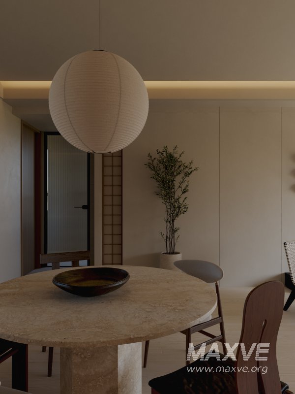 Wabi-sabi living and dining room - Image 7