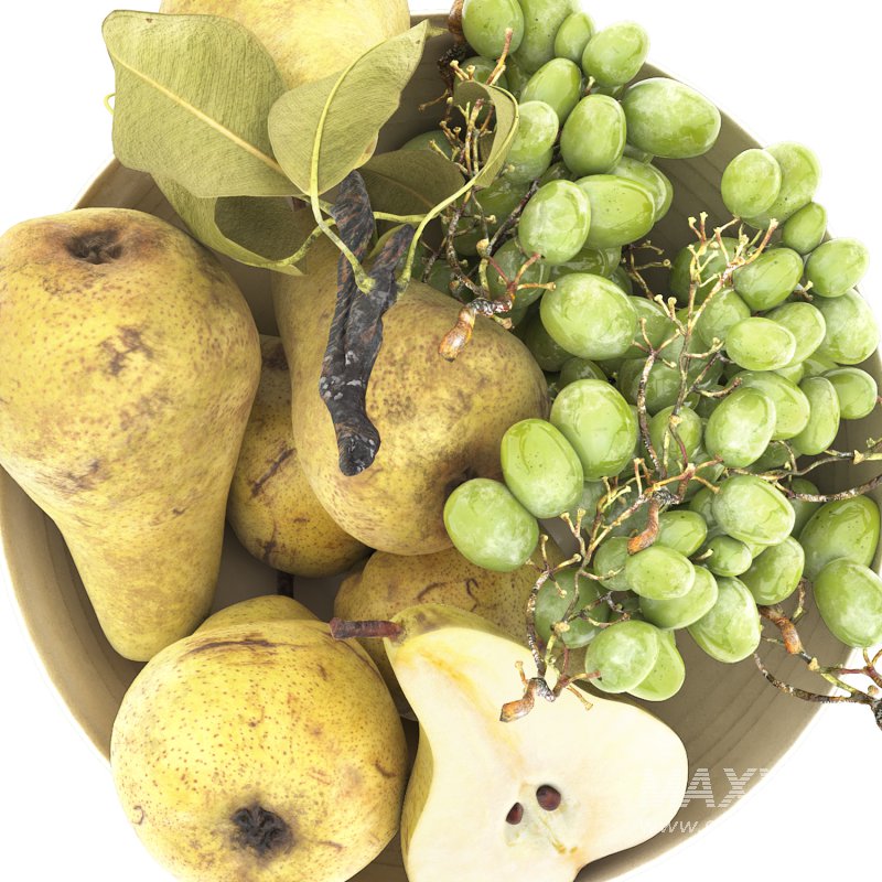 bowl of pears and grapes fruits - Image 3