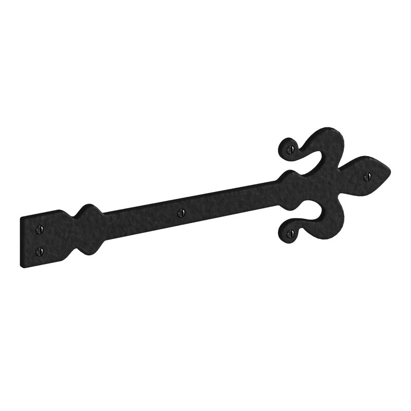 Wrought Iron Dummy Door Hinge Fleur De Lis 16″ Hinges - Image 2