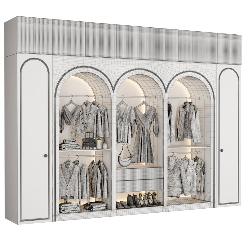 Bedroom wardrobe with glass door 1 - Image 6