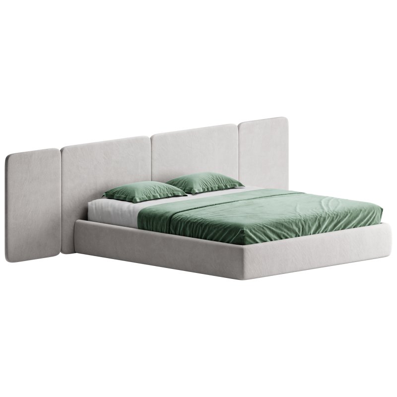 Natural Finish Fabric Pallet Bed Frame with Sponge Fill for Bedroom Comfort - Image 13