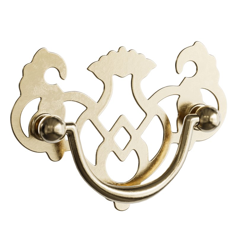 Chippendale Bail Pull Bright Solid Brass - Image 9