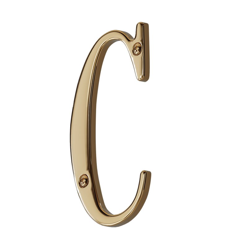House Letter Solid Bright Brass Wall Mount C Letter - Image 5