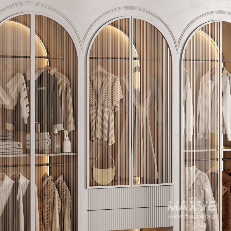 Bedroom wardrobe with glass door 1 - Image 2