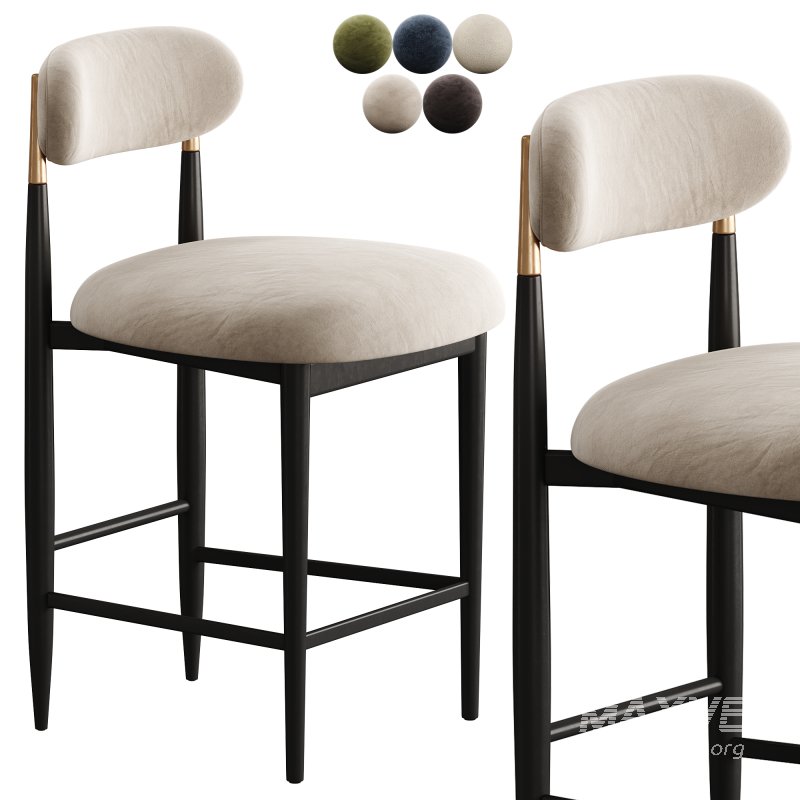 4 Piece Boucle Upholstered Counter Stool - Image 2