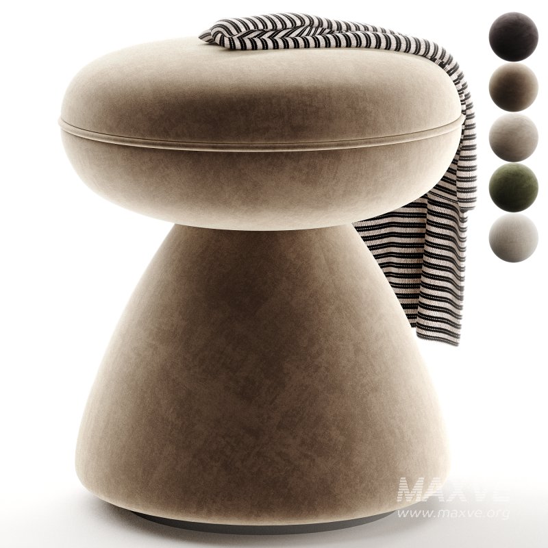 Liang Eimil Cusco Footstool Bennet Taupe Chenille - Image 5