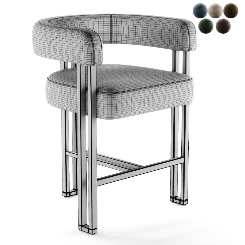 Mekah Upholstered Counter Stool with Metal Frame - Image 5