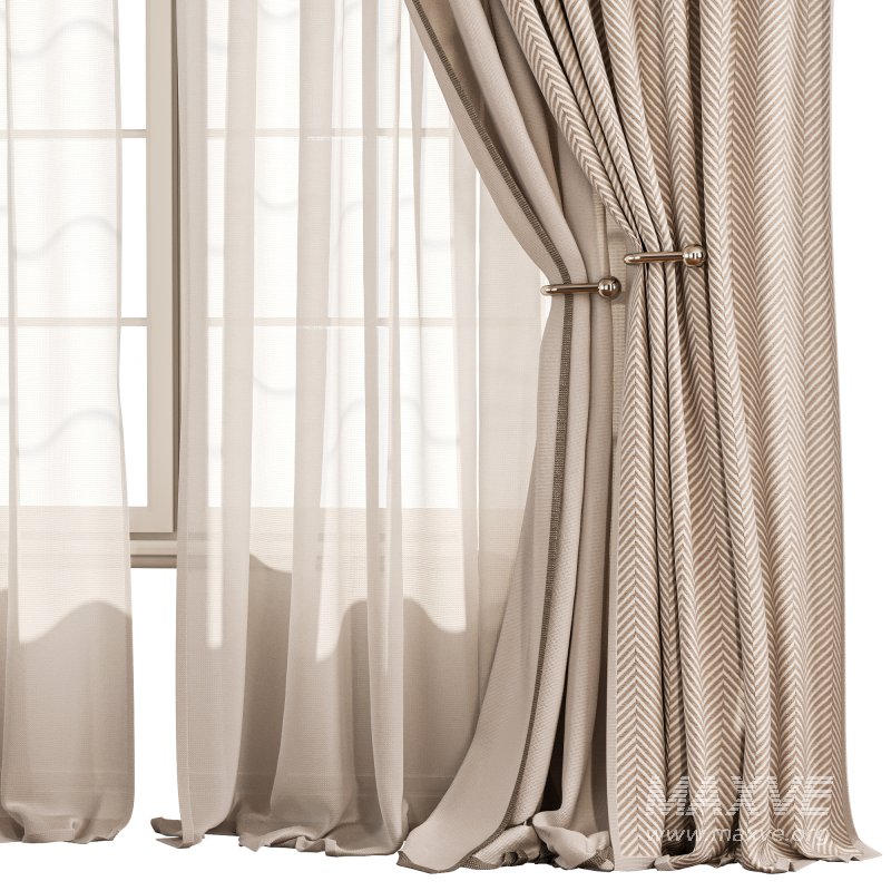 Herringbone Curtain with Sheer Layer 74 - Image 5