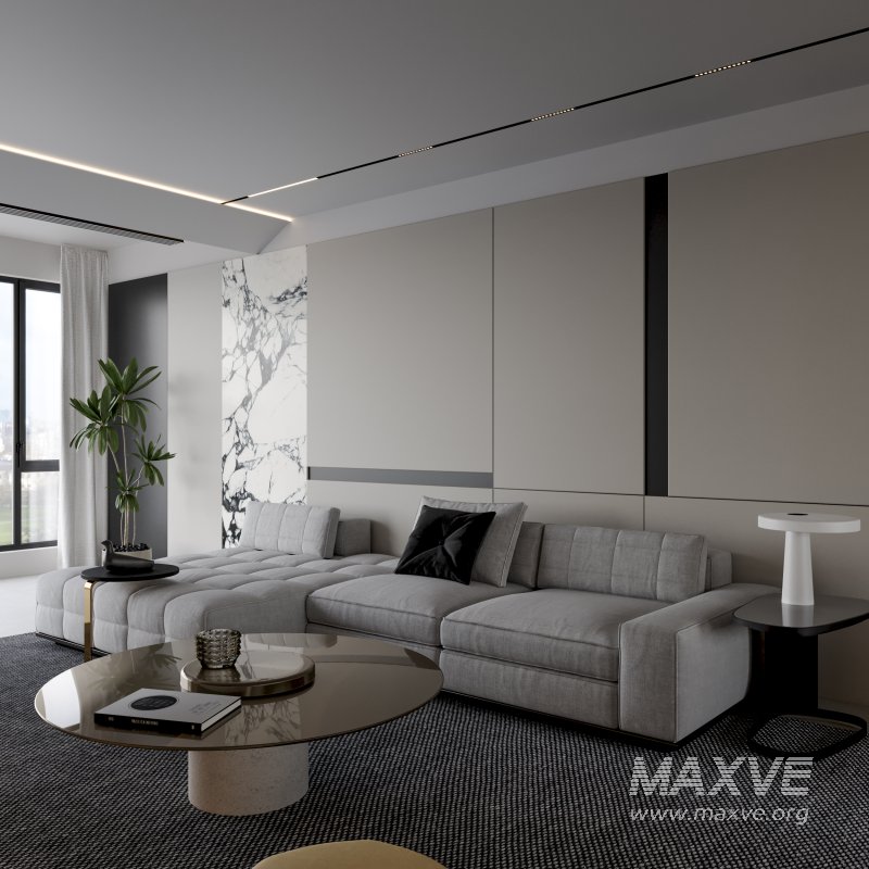 Modern living room dining room kitchen - Image 4