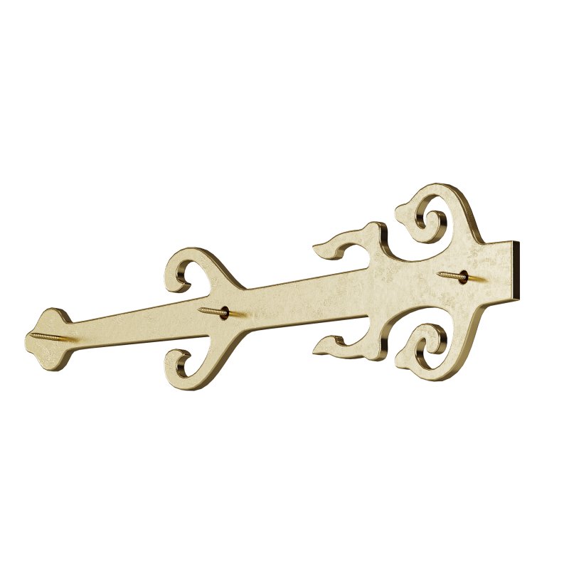 Black Wrought Iron Garage Door Decorative Hardware Poseidon Trident Design 12 in Rust Resistant Dummy Strap Hinge with Mounting Hardware - Image 6