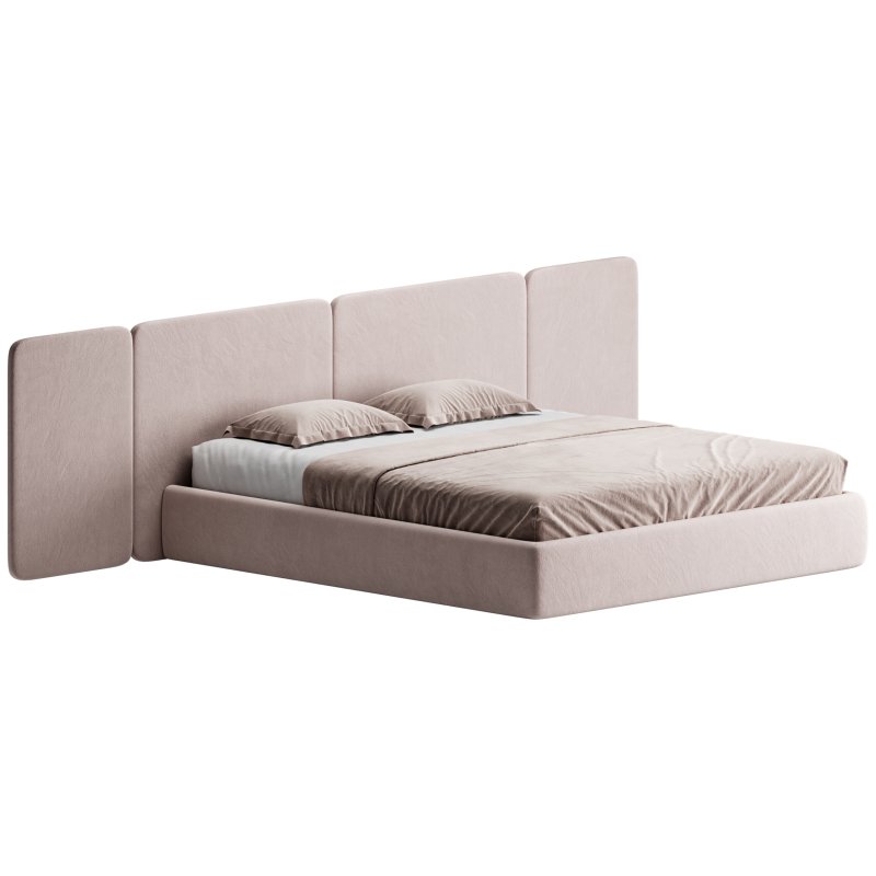 Natural Finish Fabric Pallet Bed Frame with Sponge Fill for Bedroom Comfort - Image 12