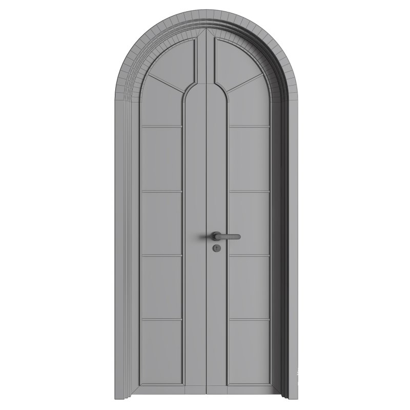Arched Wooden Glass Door 08 - Image 4