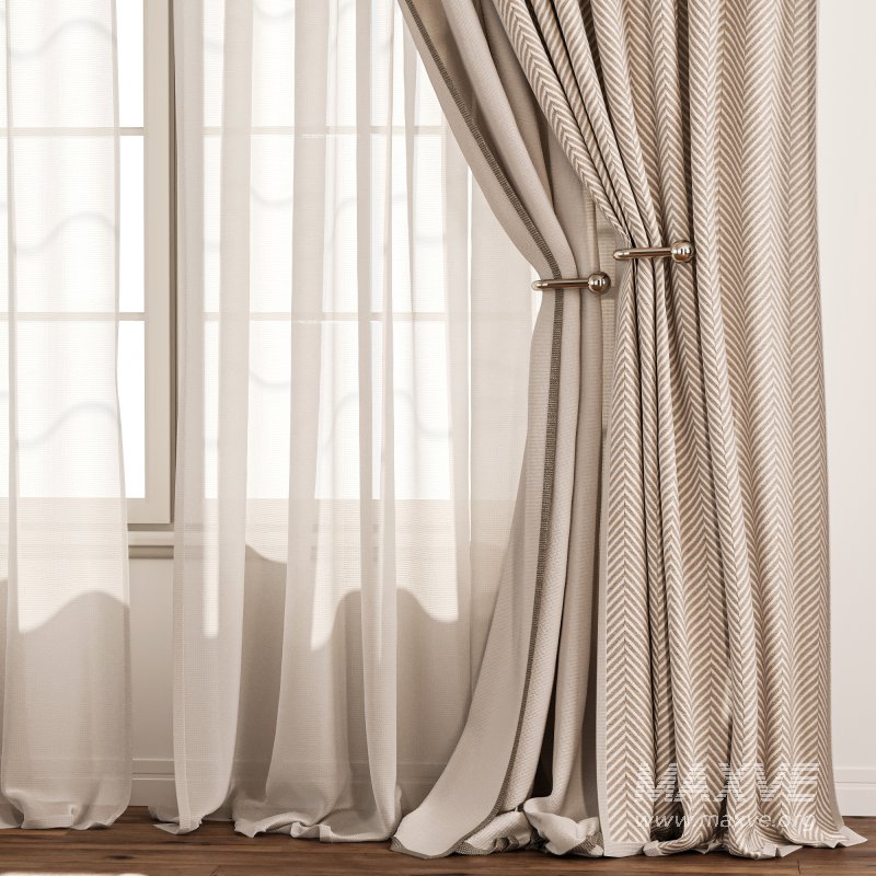 Herringbone Curtain with Sheer Layer 74 - Image 4