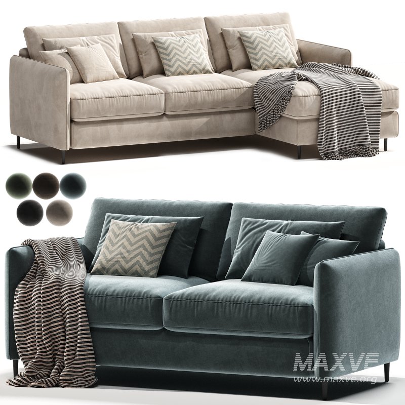 Sofá cama rinconero de algodón lino Loméo - Image 2