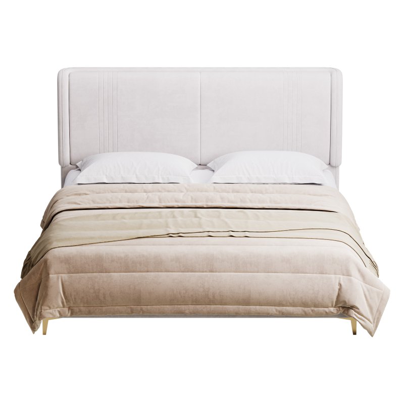 Contemporary White Pine Wooden Standard Bed - Image 3