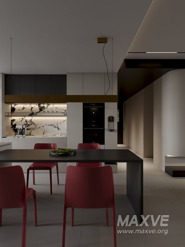 Modern living and dining room kitchen - Image 5