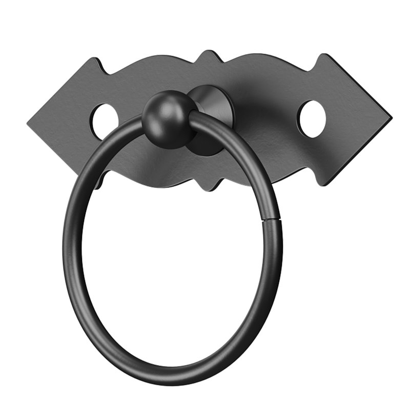Ring Pull Cabinet Door Drawer Wrought Iron Black - Image 10