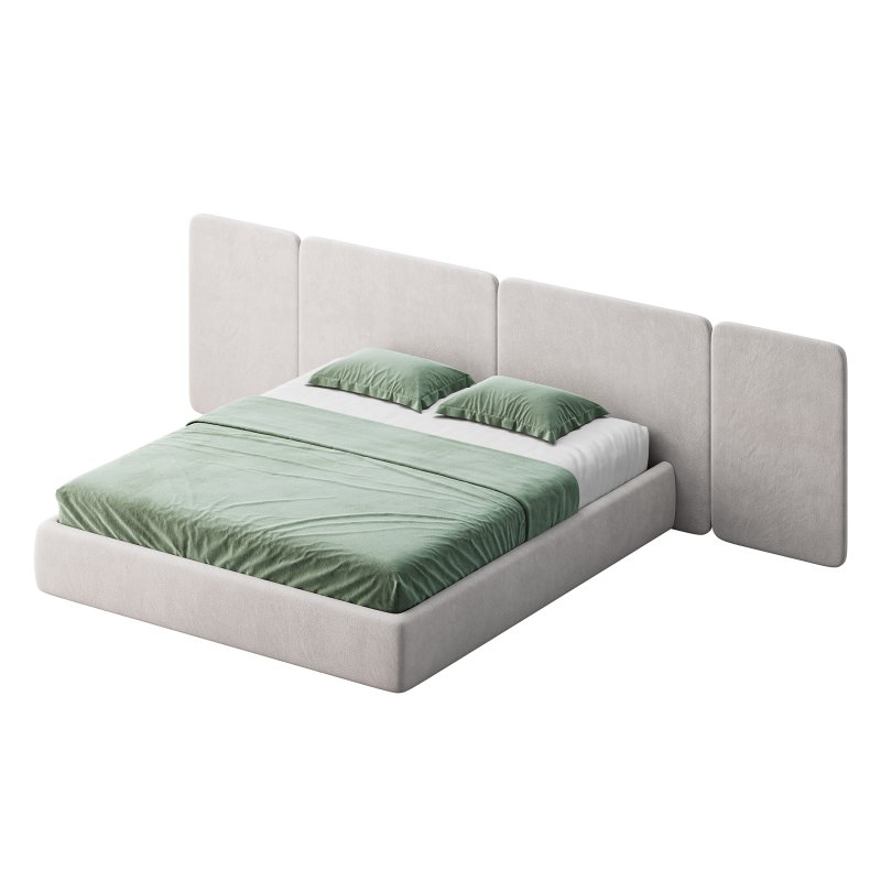 Natural Finish Fabric Pallet Bed Frame with Sponge Fill for Bedroom Comfort - Image 11