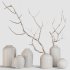 Minimalist Ceramic Vases with Rustic Mossy Branches - Thumbnail 4