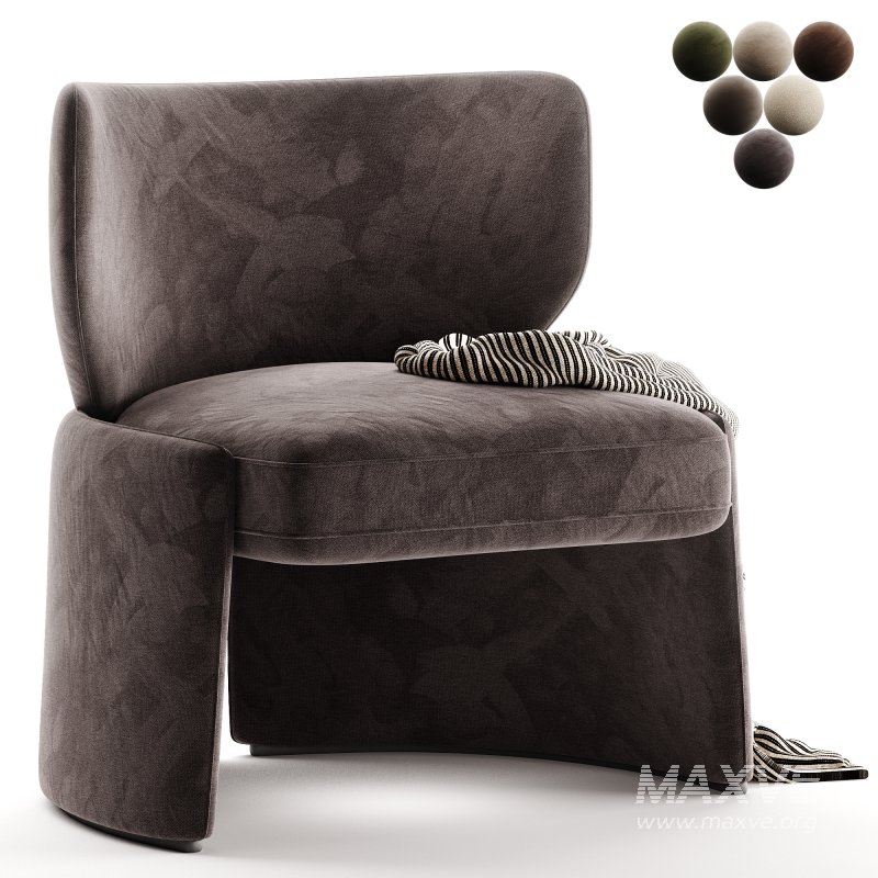 Emilia Gray fabric Lounge Chair - Image 5