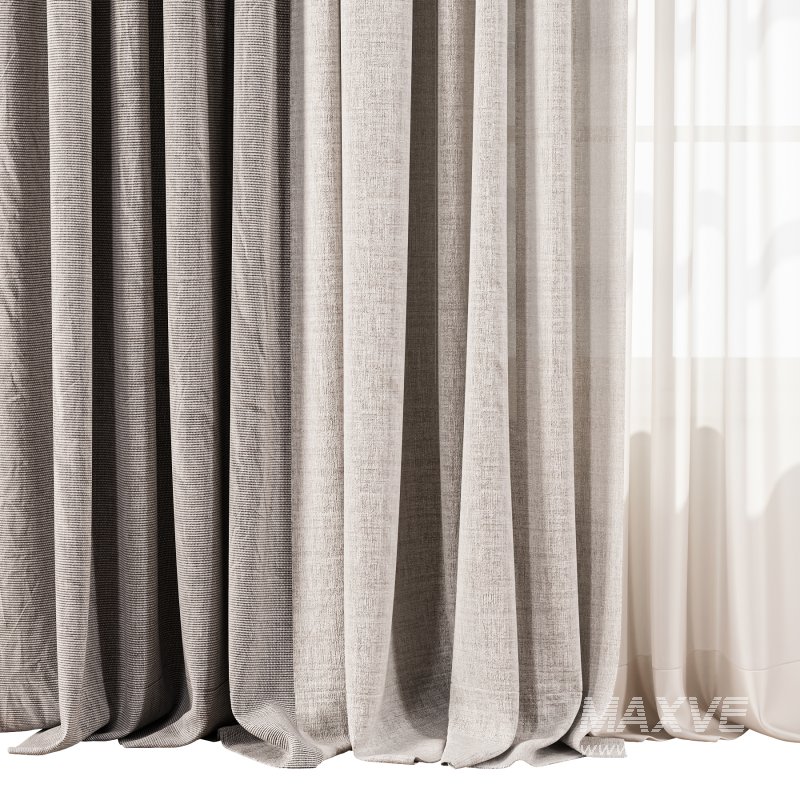 Soft Linen & Sheer Drapes with Roman Blind - Image 3