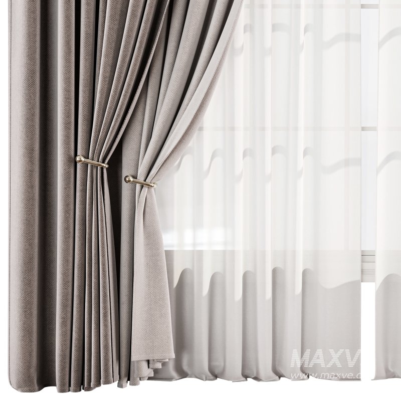 Velvet Curtain Set with Sheer Drapes 75 - Image 2