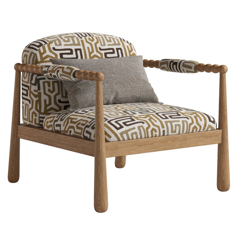 Pippa Leora Block Print Accent Chair - Image 4