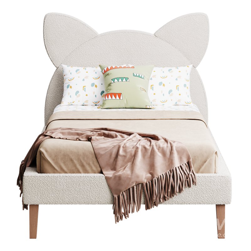 Children single bed beige Kitty - Image 5