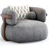 Doss Swivel Armchair By High Fashion Home - Thumbnail 4