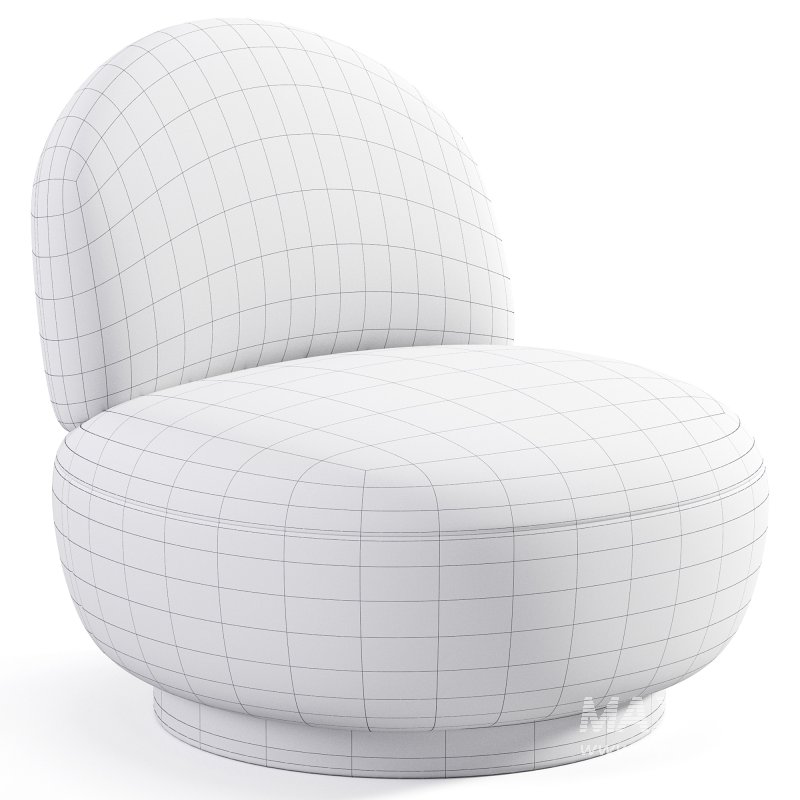 Swivel Chair Clement Boucle Cream - Image 3
