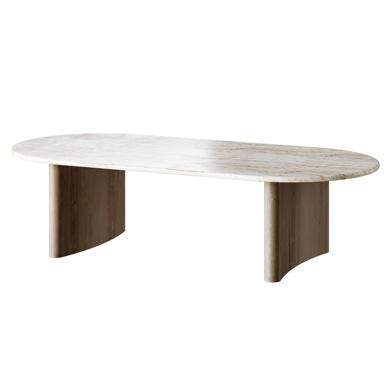 Linden Travertine Top Coffe Table - Image 2