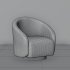 Contemporary Curved Fabric Armchair - Thumbnail 4