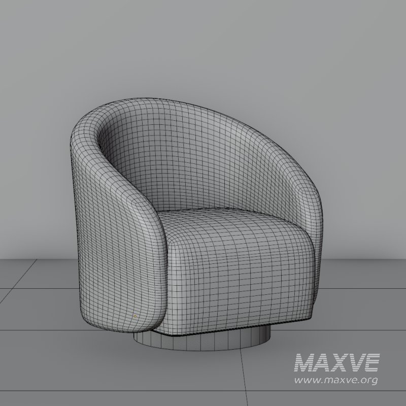 Contemporary Curved Fabric Armchair - Image 4