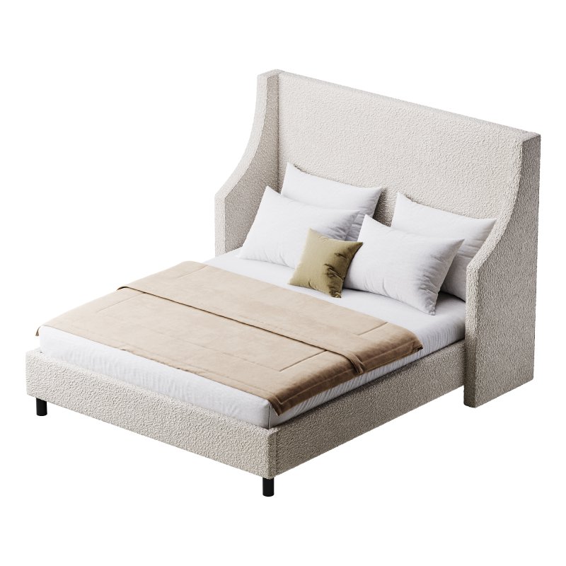 Davis Wingback Sand Velvet bed - Image 11