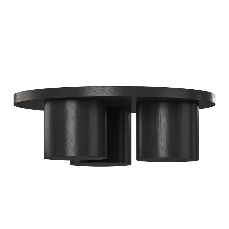 Damian Wooden Round Coffee Table – Black - Image 7