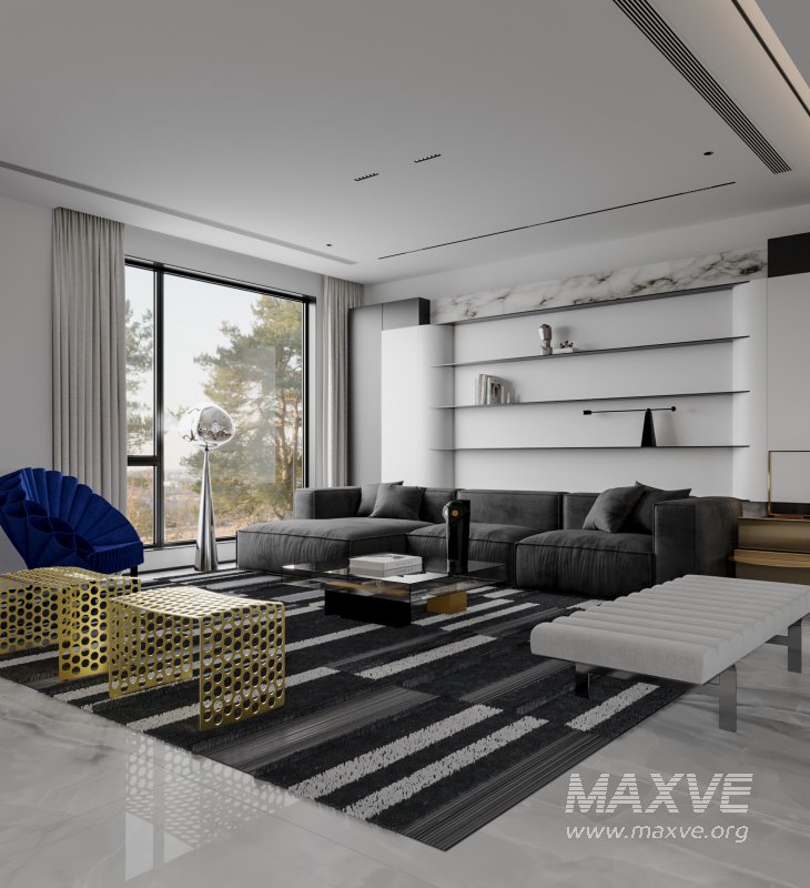 Modern living room dining room kitchen - Image 2