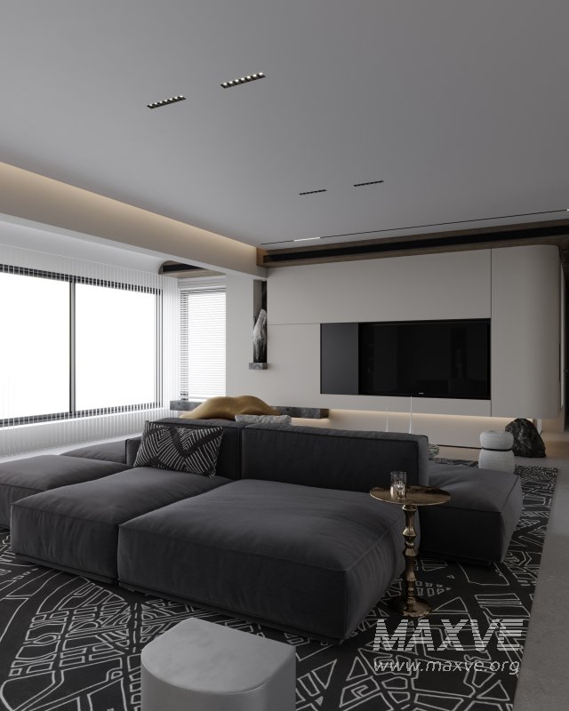 Modern living room dining room kitchen - Image 3